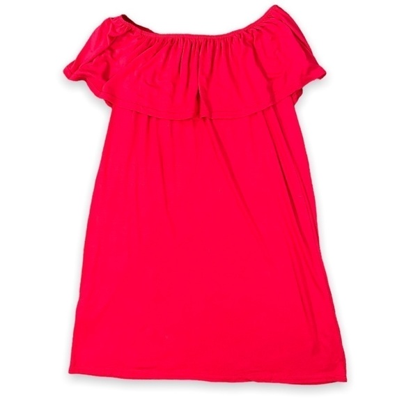 NWT Boohoo Off the Shoulder Cherry Red Swing Dress sz 6 - Picture 5 of 10